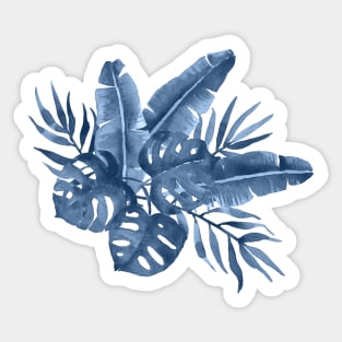 Indigo tropical leaves Sticker